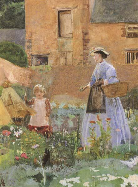 George John Pinwell,RWS In a Garden at Cookham (mk46) oil painting picture